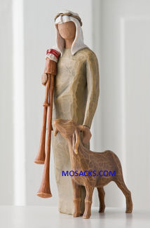 Willow Tree Nativity Zampognaro Shepherd with bagpipe 27183