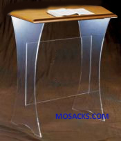 W Brand Acrylic Offertory Table w/wood top w/o cross, 24"wx16"dx30"h 40-3306W