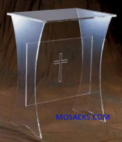 W Brand Acrylic Offertory Table w/cross 24" w x 16" d x 30" h 40-3307