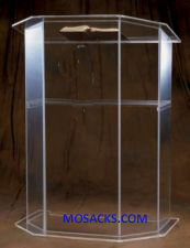 W Brand Acrylic Pulpit without cross and shelf 36" w x 24" d x 48" h 40-3350S is a clear acrylic pulpit 40-3350S