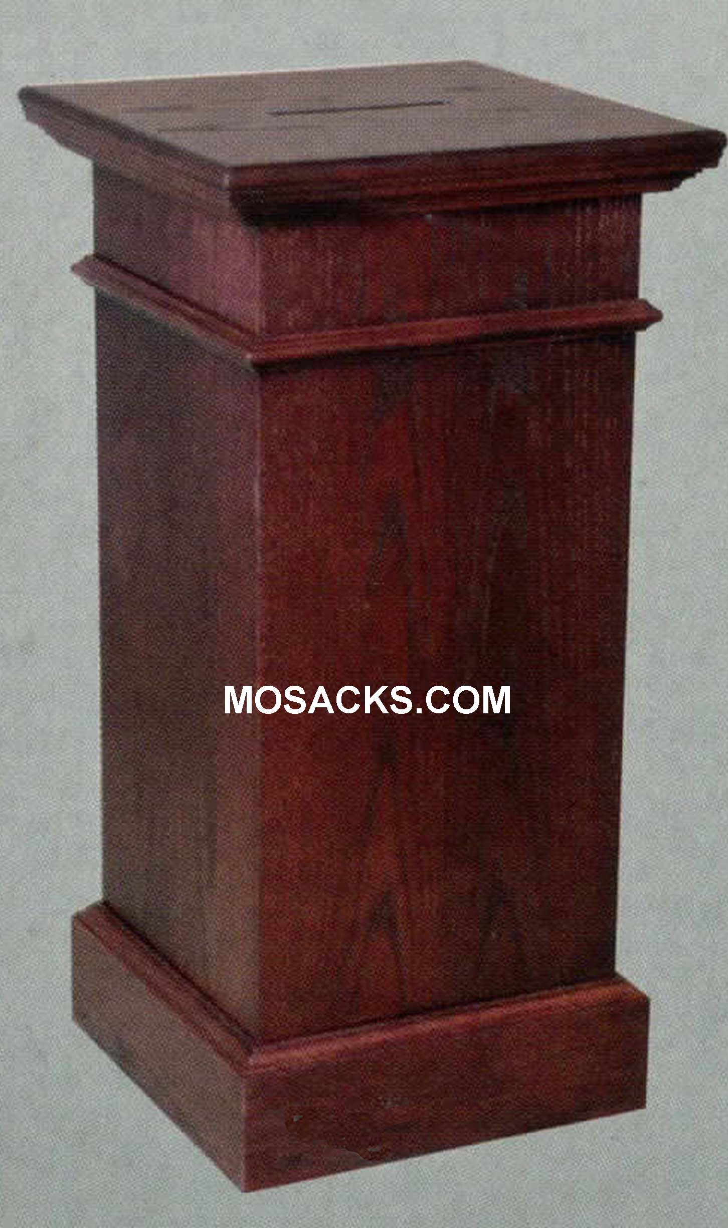Wooden Deposit Box 16" w x 16" d x 36" h 40-229 Wooden Floor Standing Offertory Box