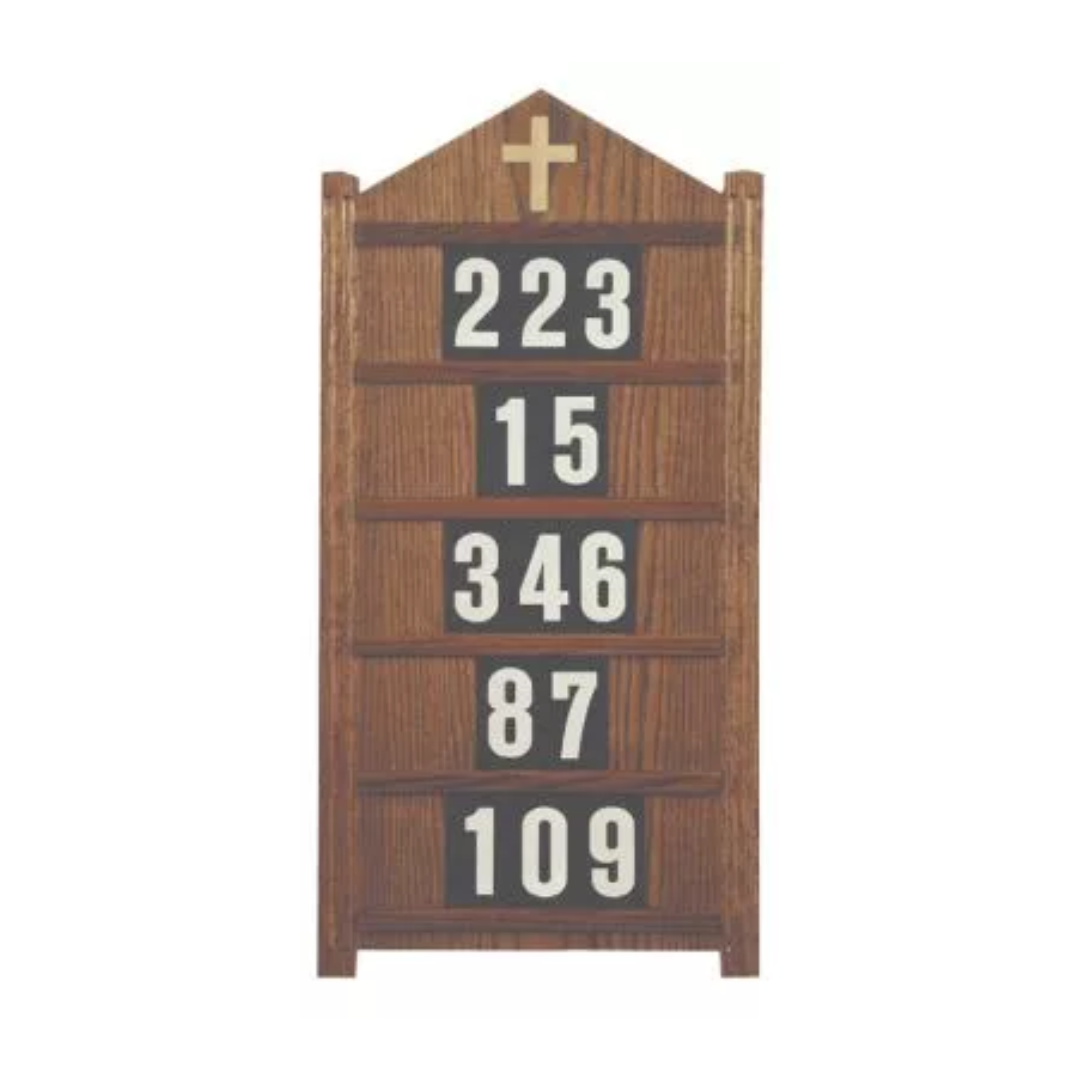 Wooden Hanging Hymn Board 16" w x 32" h 