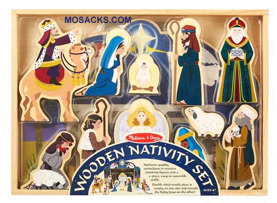 Melissa & Doug Wooden Nativity Toy Set 16S1L486