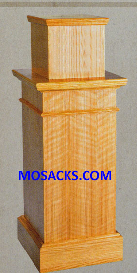 Wooden Tithe Box without Lettering without Light 16" wide x 16" x deep x 42" high 40-1160 Offering Box with lock, door and bag various wood stains available 1160