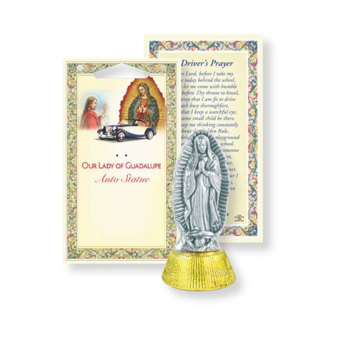 Auto Statue Our Lady of Guadalupe Antique Silver 12-1616-216 or Our Lady of Guadalupe Auto Statue