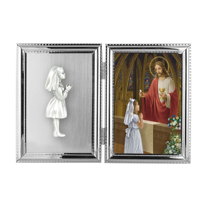 First Holy Communion frame for girl Communion Child Of God 5x7 Inch  Double Frame Girl 12-2238-82G