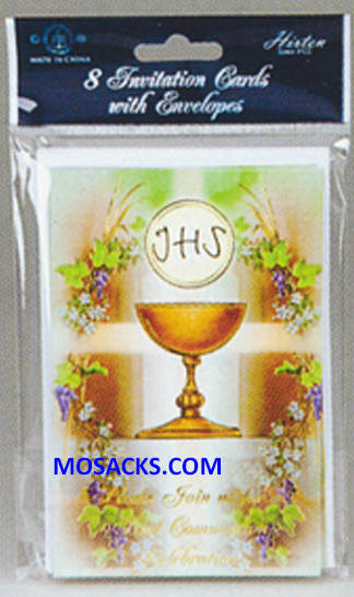 First Communion Invitations 8 in Pack 12-CI-4212