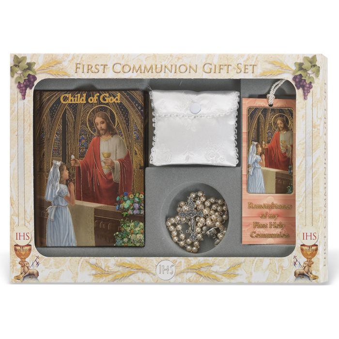 First Holy Communion Missal Set for girl Communion Child Of God 6 Piece Deluxe Set Girl 12-5270