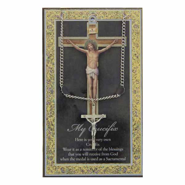 Crucifix Pewter Medal 1-3/8" H