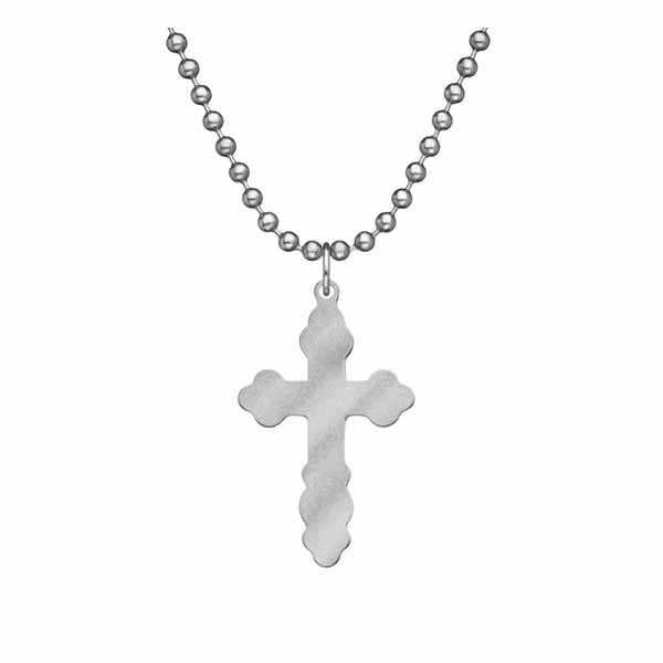 GI Jewelry Byzantine Cross with 24" Beaded Chain #10137S