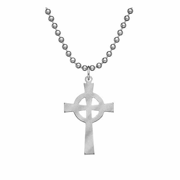 GI Jewelry Celtic Cross with 24" Beaded Chain #10107S