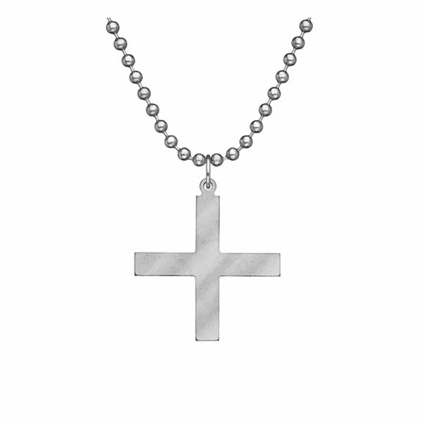 GI Jewelry Greek Cross with 24" Beaded Chain #10145S