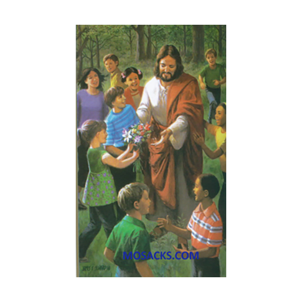 Jesus and Children Paper Holy Card 