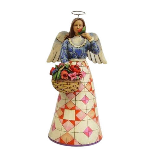 Jim Shore Heartwood Creek 7.5" Smell the Flowers Angel