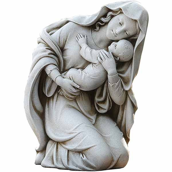 Joseph's Studio Kneeling Madonna And Child Garden Statue