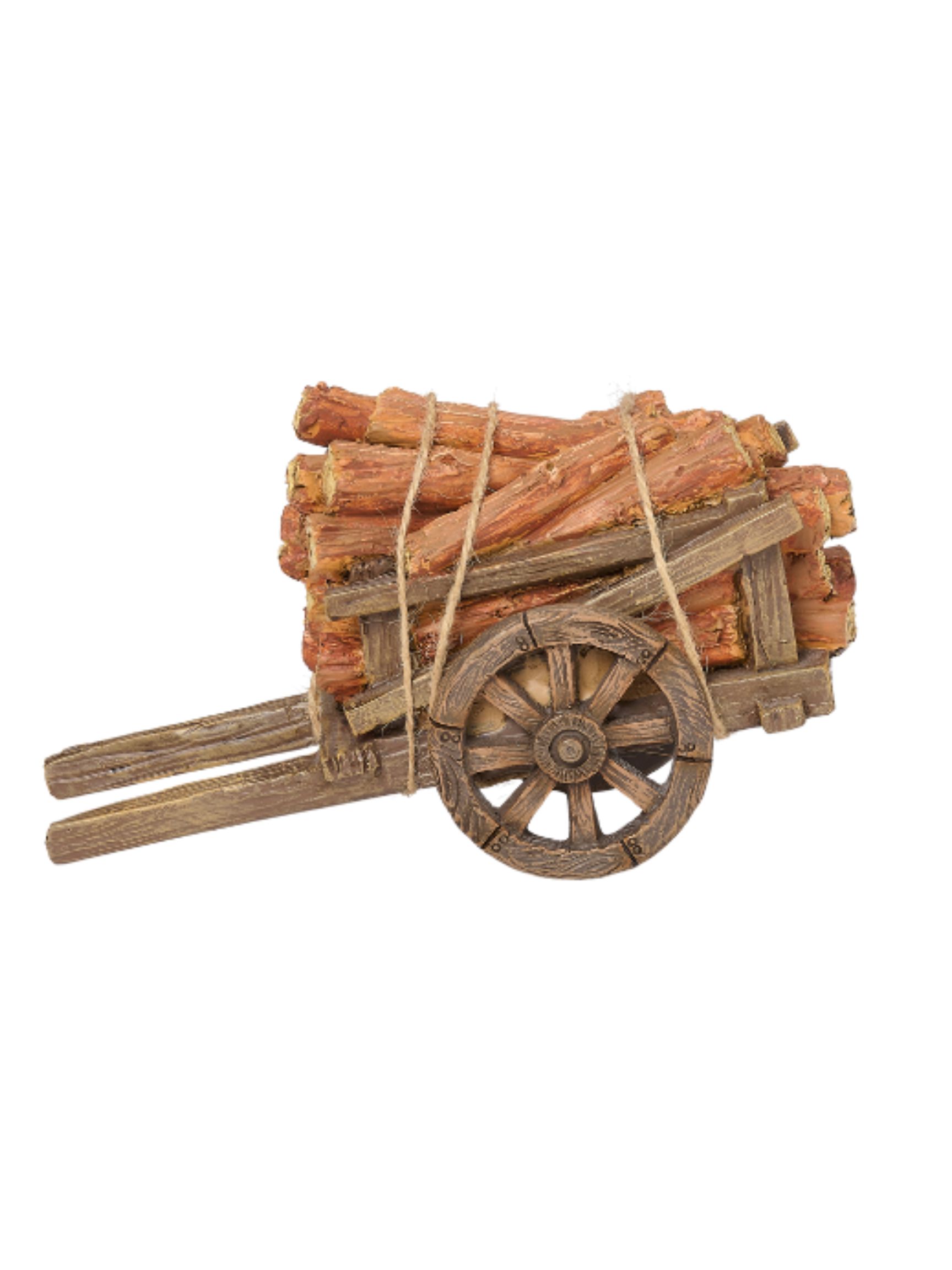 Fontanini 5 Inch Scale Wood Log Cart