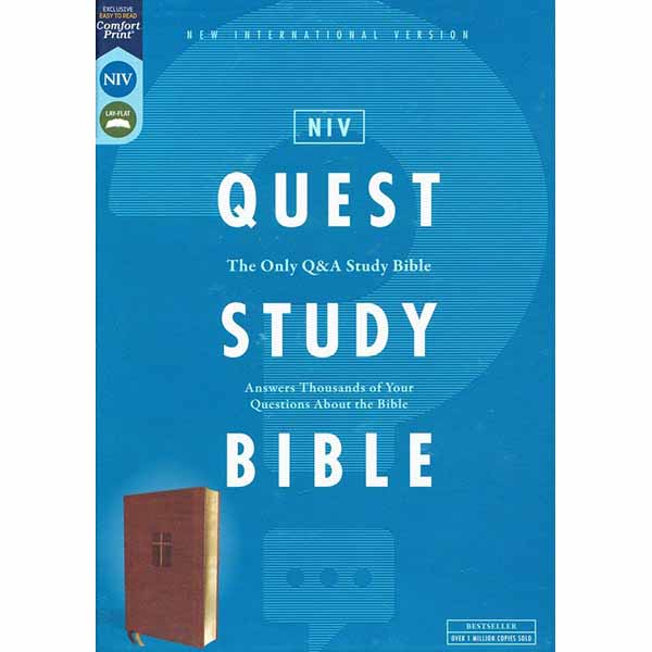 Niv, Quest Study Bible, Leathersoft, Brown, Comfort Print: The Only Q and A Study Bible 9780310450849