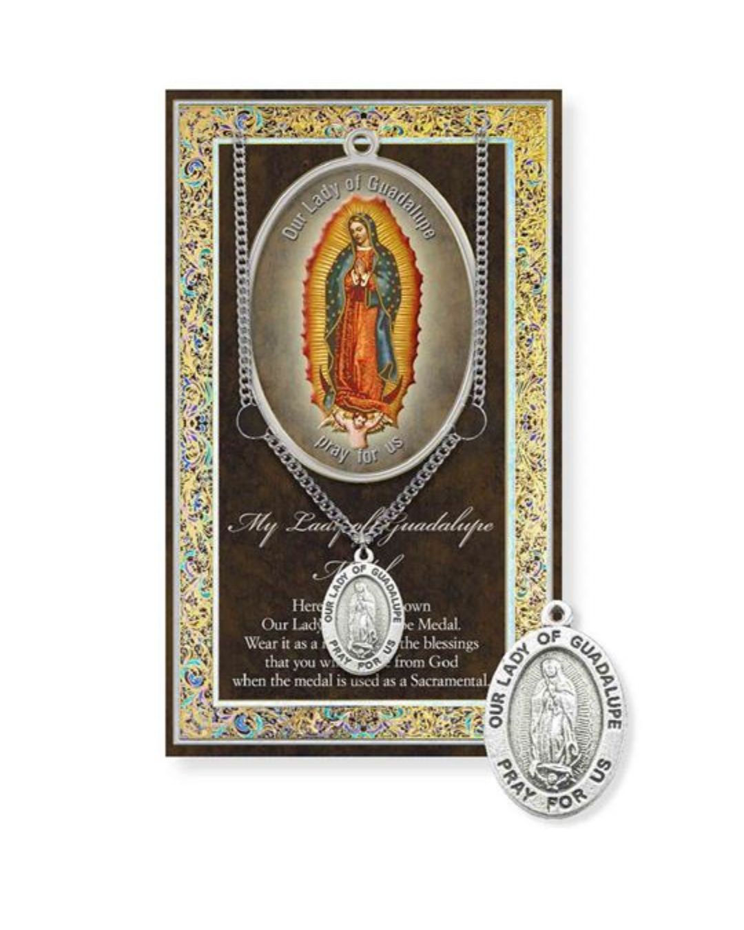 Our Lady of Guadalupe Pewter Medal 1-1/16" H