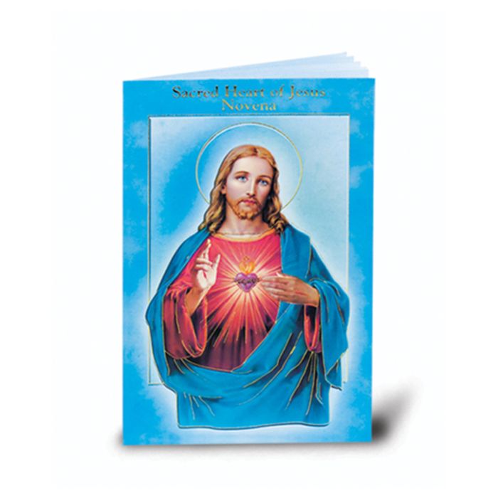 Sacred Heart of Jesus Novena and Prayers Book 12-2432-101 is 3.75" x 5-7/8" and 24 pages beautifully illustrated with Italian Fratelli-Bonella Artwork and original text by Daniel A. Lord, S.J.