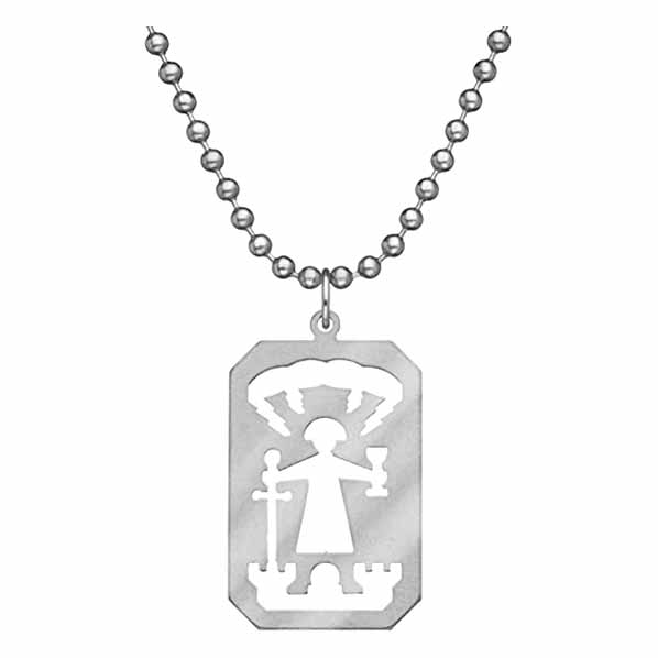 St. Barbara GI Jewelry Pendant with 24" Beaded Chain #10141S
