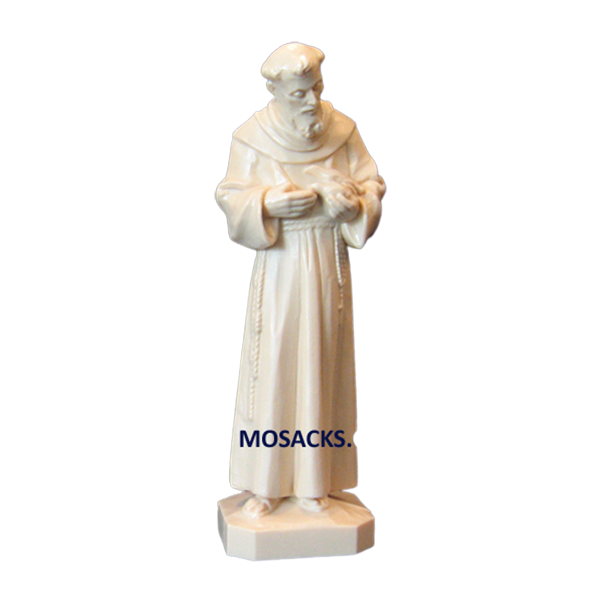 Plastic St. Francis of Assisi 6 Inch Tan Statue 185-1909