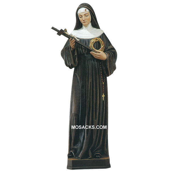 St Rita Carved Linden Wood Statue-802- St Rita 3' and4' statue