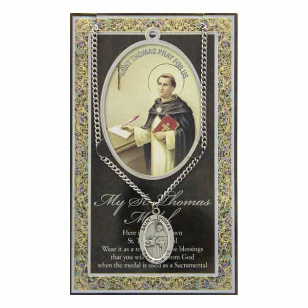 St. Thomas Aquinas necklace St. Thomas Pewter Medal 1-1/16" h 950-552