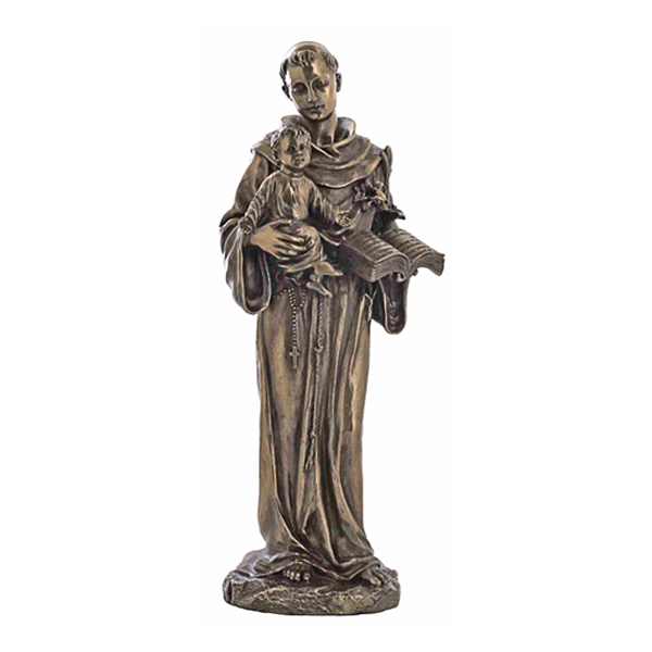 St. Anthony with Infant Jesus Bronze Statue 10 1/2", SR-75366