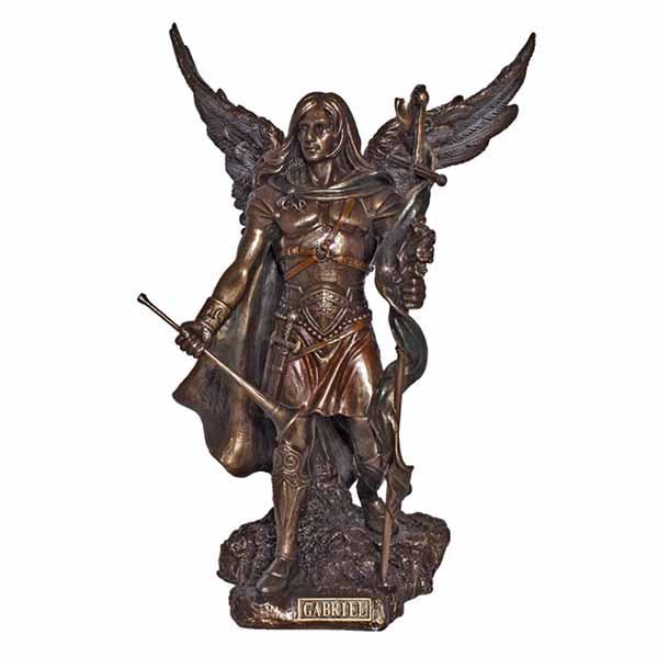 St. Gabriel Statue Archangel Gabriel Veronese Bronze Statue 9" SR76312