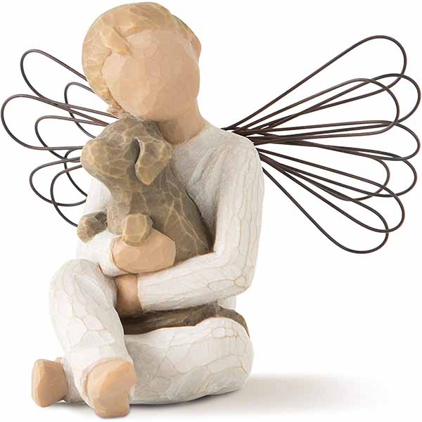 Willow Tree Angels Angel of Comfort Offering an embrace of comfort and love 3.5" 26062 Willow Tree Angel with dog