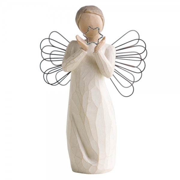 Willow Tree Angels Bright Star Reflecting a light from within 5.5" H 26150 Willow Tree Angel holding a Sparkling Star
