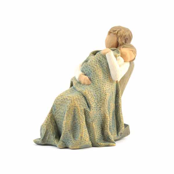 Willow Tree Figurine, The Quilt: Sleep my child and peace... peace... Covered in love and keep... keep...  5.5" High 26250. This is a Willow Tree figure of a mother rocking a baby wrapped in a quilt, 26250 FREE SHIPPING WITH $100. ORDERS