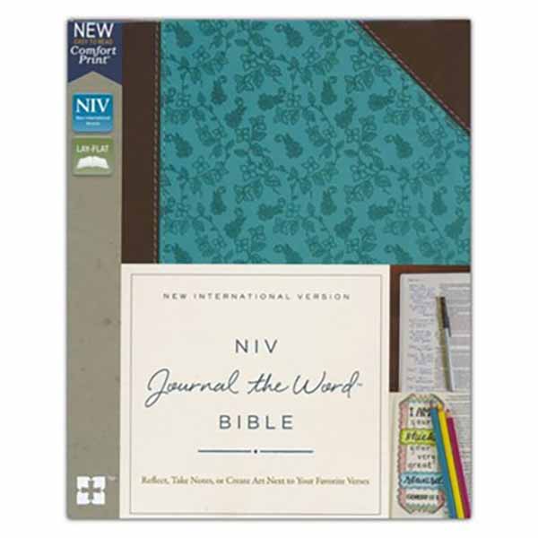 Zondervan Journal the Word Lay-Flat Bible NIV Chocolate Turquoise 9780310450283
